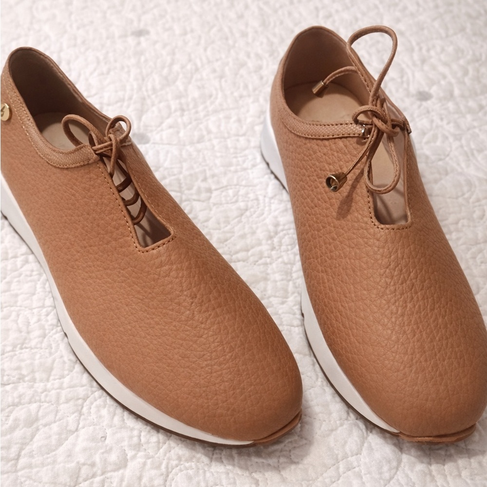 Tan Lace-Up Sneakers